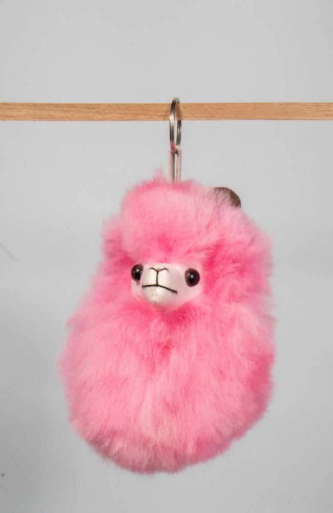 INCT Alpaca Love Heart Shaped Fur Keychain