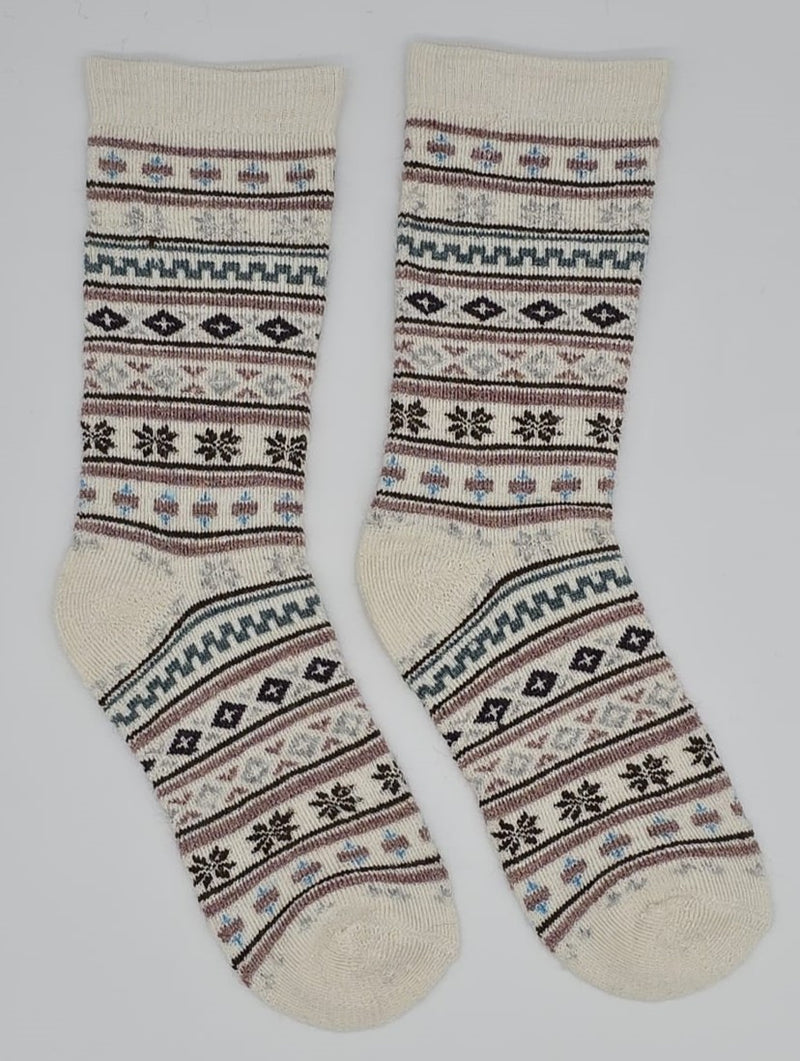 Fair Isle Alpaca Socks | Full Cushion | Crew Sock