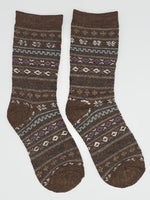 Fair Isle Alpaca Socks | Full Cushion | Crew Sock