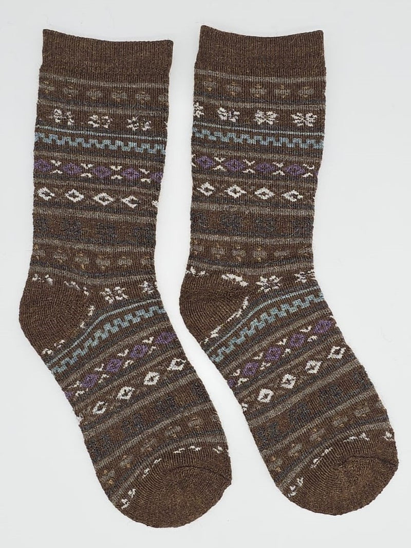 Fair Isle Alpaca Socks | Full Cushion | Crew Sock