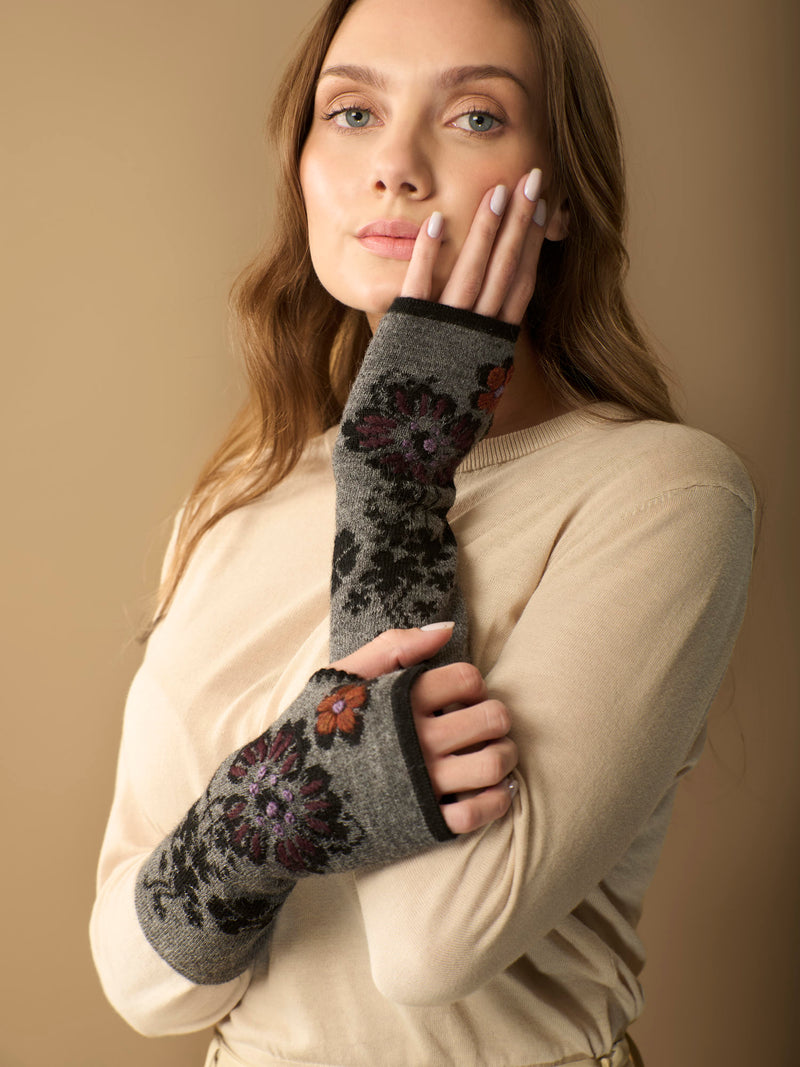 Julia Alpaca Wrist Warmers | Hand Embroidery