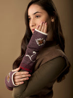 Eva Alpaca Wrist Warmers | Hand Embroidery | Fingerless Gloves