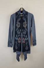 Hand-Embroidered Open Cardigan