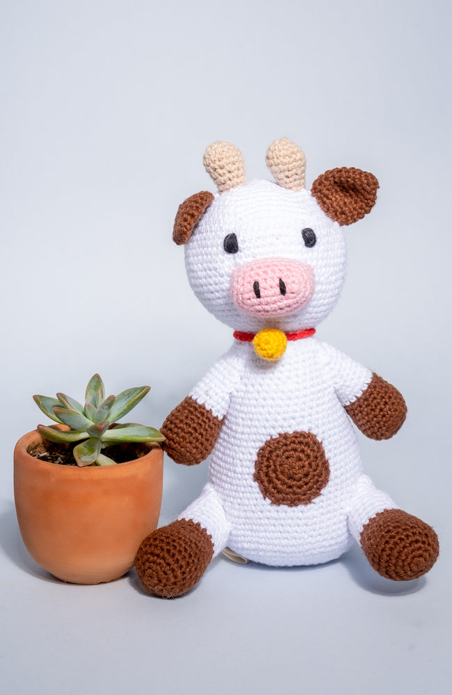 Mrs. Cow Handmade Cotton Doll